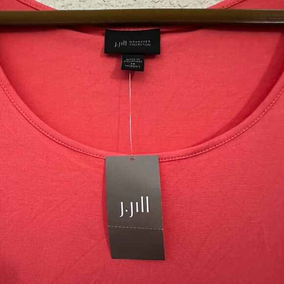 J. JILL Wearever Tank Top Coral Red Stretch Minimalist NWT - Picture 5 of 10